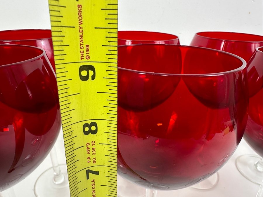 Set of (8) Lenox Ruby Balloon Wine Glasses 9'H [Photo 5]