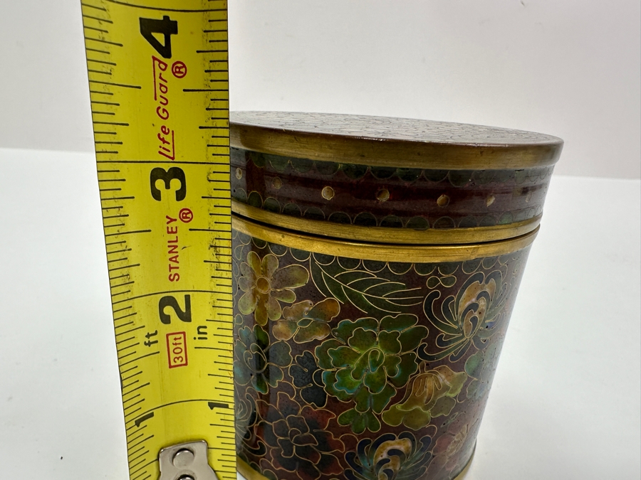 Chinese Cloisonné Lidded Jar / Tea Canister 3.25'H [Photo 8]