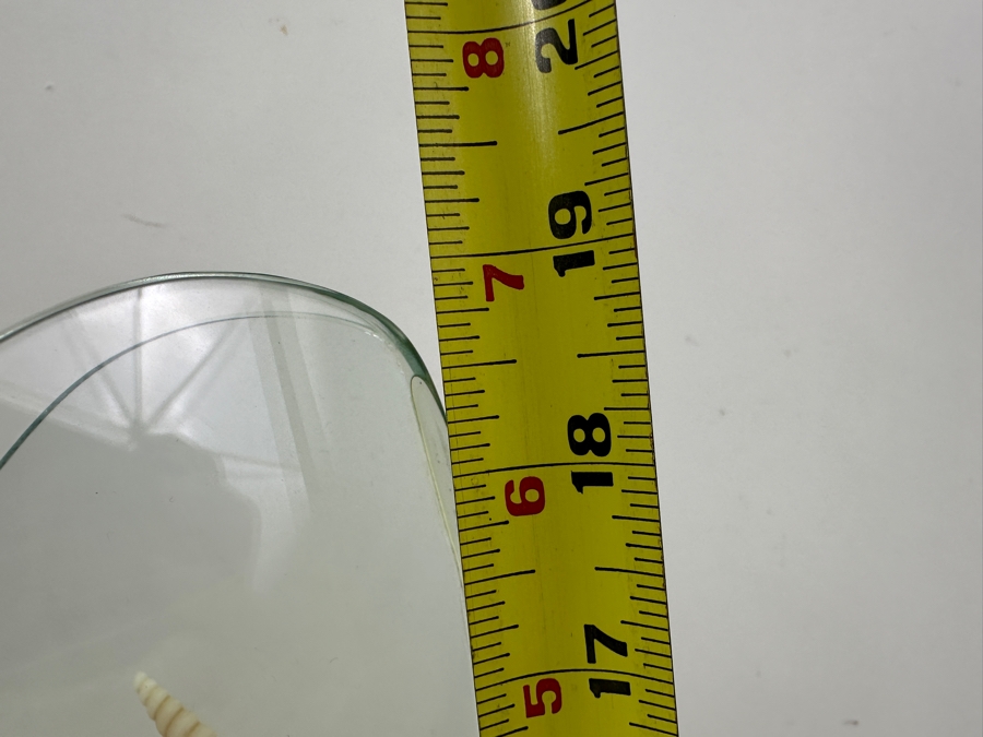 Glass Vase With Metal Stand Filled With Organic Seashells 15.5W X 19H [Photo 11]