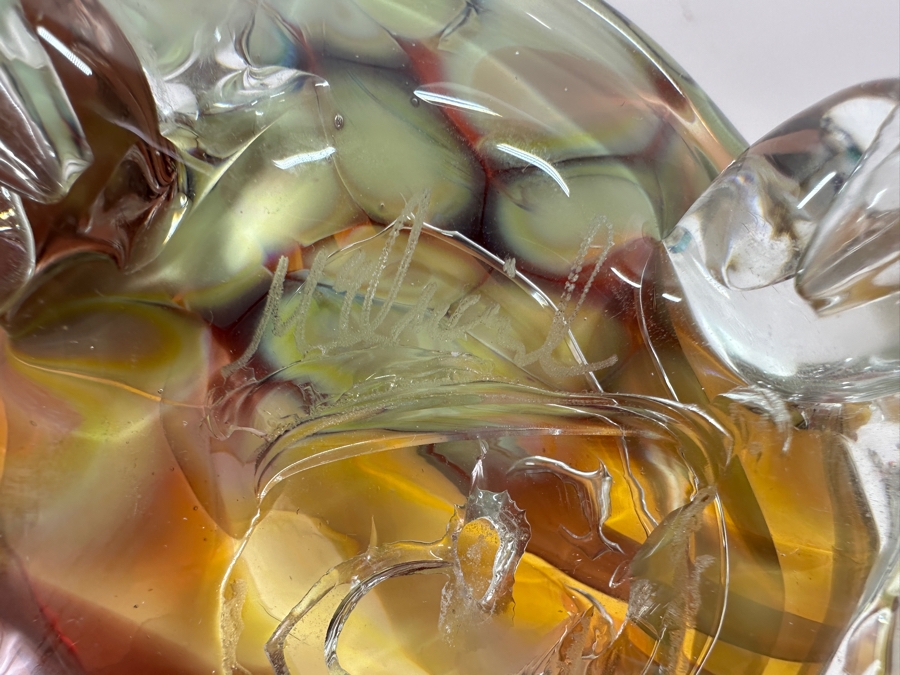 2009 Artist Signed Art Glass Centerpiece Bowl 16'W X 11'D X 7.5'H [Photo 16]