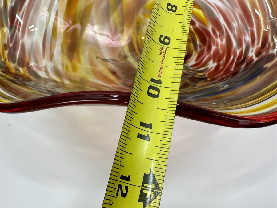 2009 Artist Signed Art Glass Centerpiece Bowl 16'W X 11'D X 7.5'H [Photo 17]