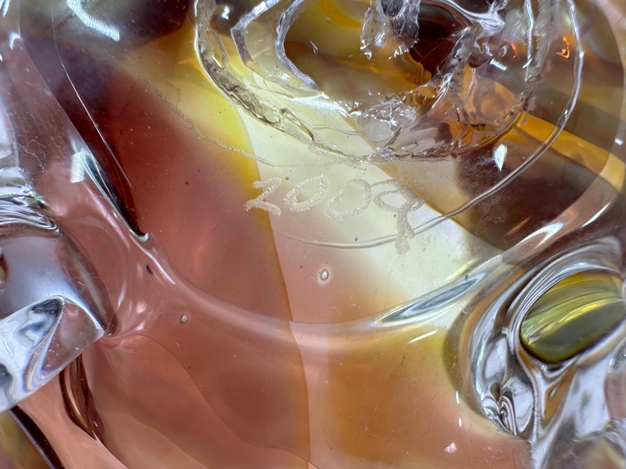 2009 Artist Signed Art Glass Centerpiece Bowl 16'W X 11'D X 7.5'H [Photo 12]