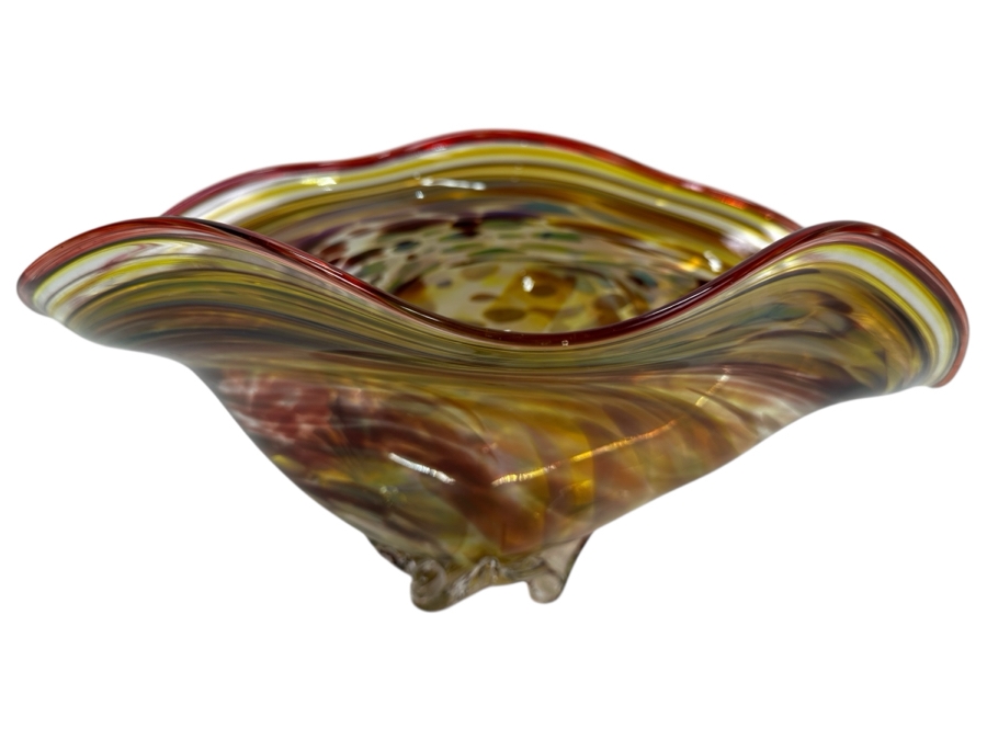 2009 Artist Signed Art Glass Centerpiece Bowl 16'W X 11'D X 7.5'H [Photo 2]