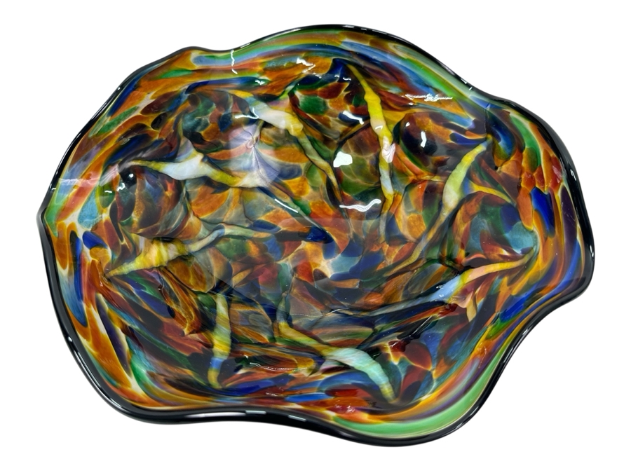 Art Glass Bowl Signed The Glass Forge 2015 10'W X 3.5'H [Photo 1]