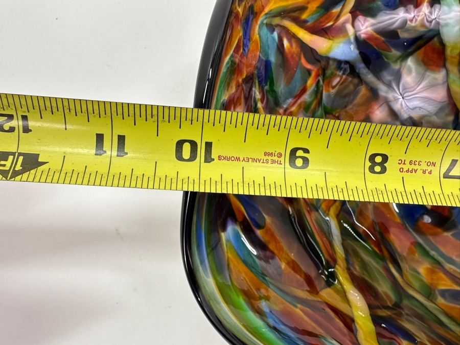 Art Glass Bowl Signed The Glass Forge 2015 10'W X 3.5'H [Photo 13]