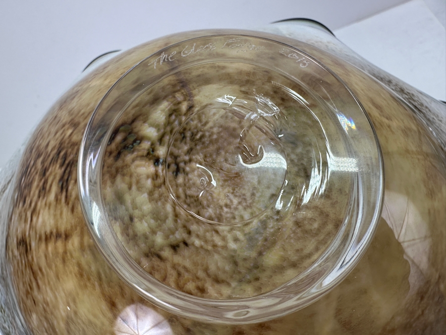 Art Glass Bowl Signed The Glass Forge 2015 10'W X 3.5'H [Photo 12]