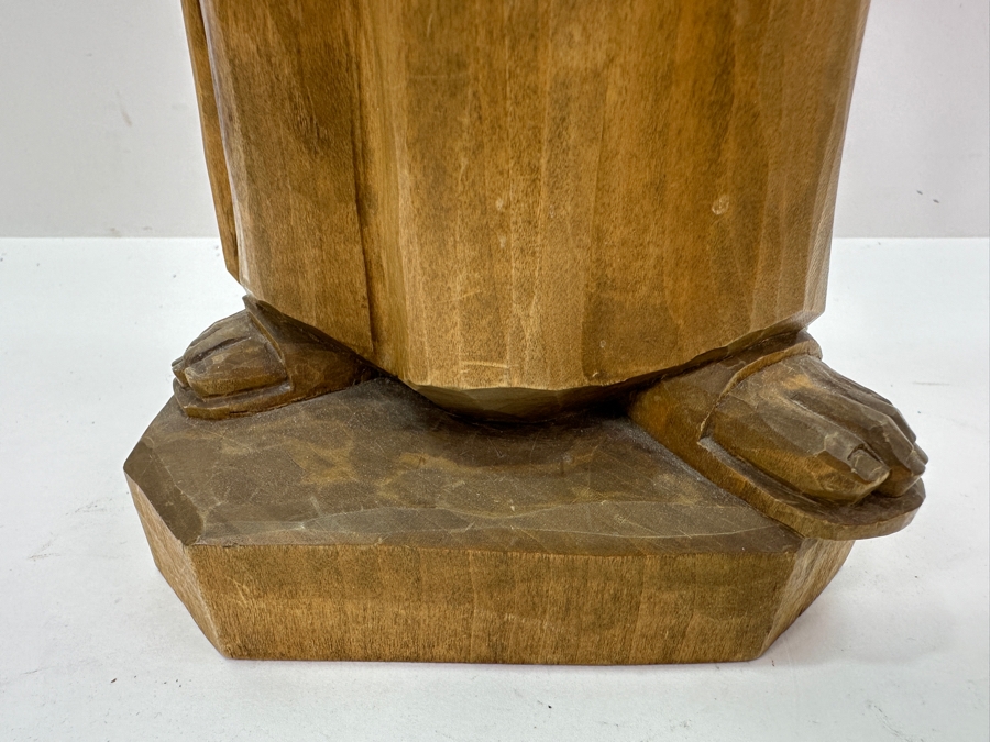 Vintage German Hand Carved Wooden Monk Figurine Die Drechselstube 16.5'H [Photo 5]