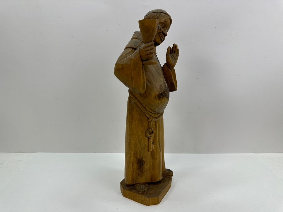 Vintage German Hand Carved Wooden Monk Figurine Die Drechselstube 16.5'H [Photo 6]