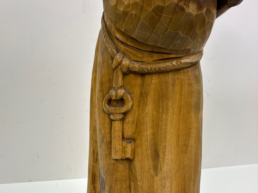 Vintage German Hand Carved Wooden Monk Figurine Die Drechselstube 16.5'H [Photo 4]