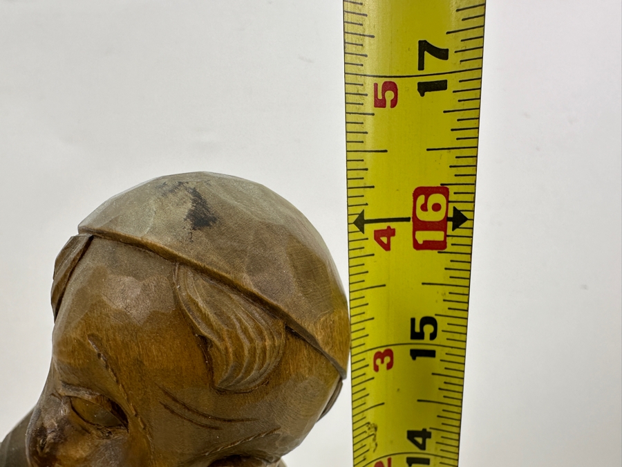 Vintage German Hand Carved Wooden Monk Figurine Die Drechselstube 16.5'H [Photo 10]