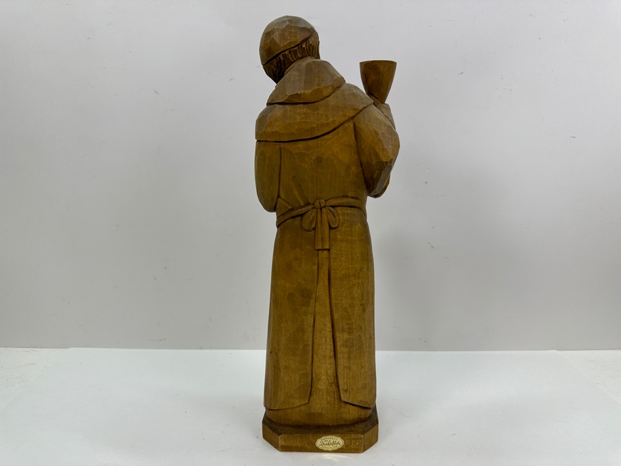 Vintage German Hand Carved Wooden Monk Figurine Die Drechselstube 16.5'H [Photo 7]