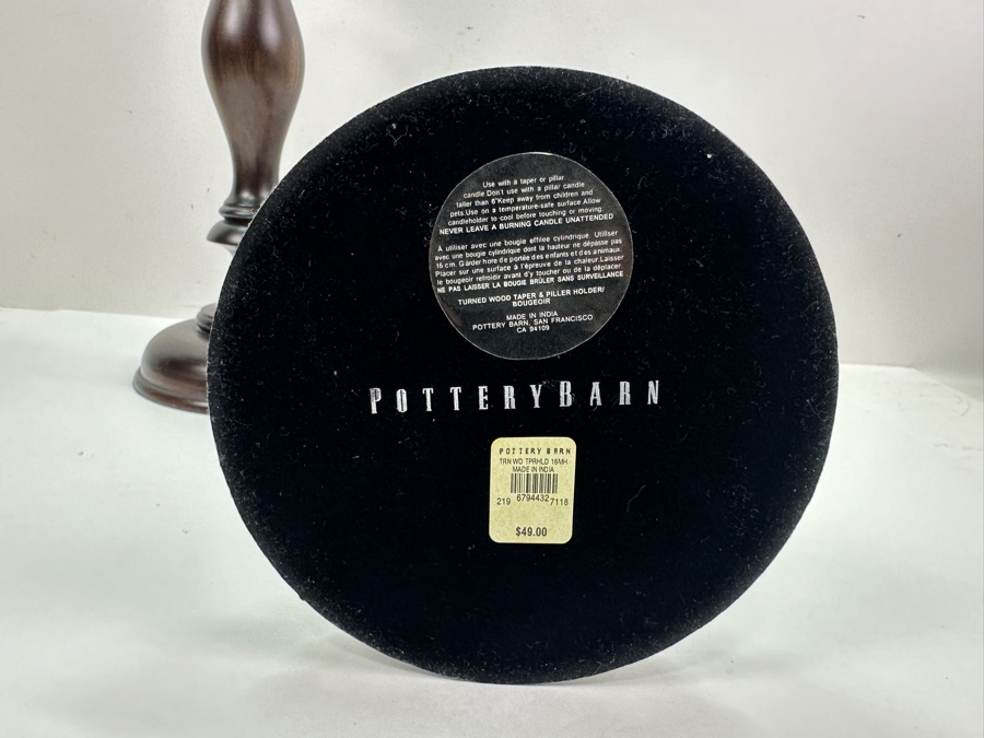 Pair Of Pottery Barn Wooden Candle Holders 16.25'H Retails $98 [Photo 4]