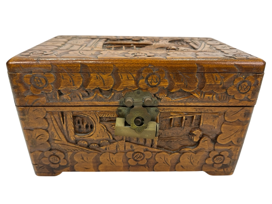 Vintage Hand Carved Chinese Box 10'W X 6'D X 6'H [Photo 1]