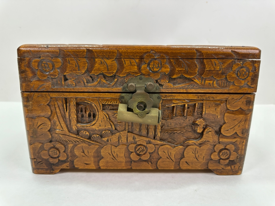 Vintage Hand Carved Chinese Box 10'W X 6'D X 6'H [Photo 2]