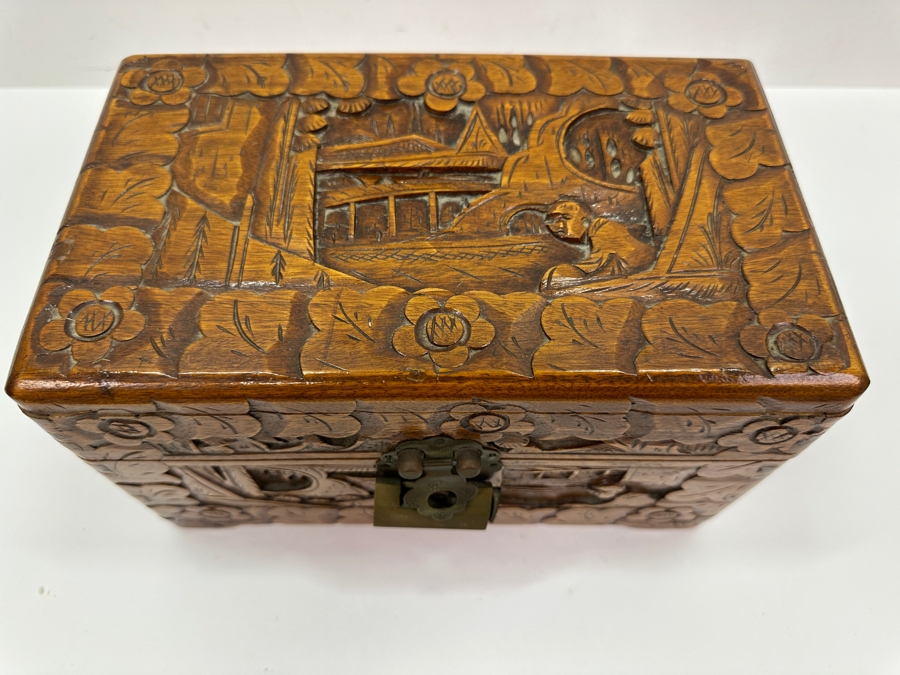 Vintage Hand Carved Chinese Box 10'W X 6'D X 6'H [Photo 3]
