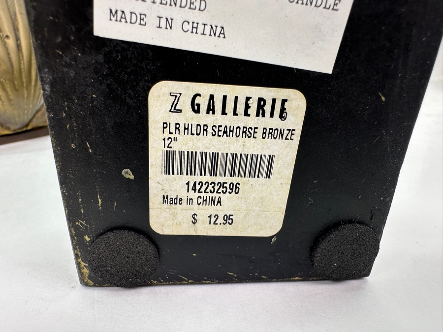 Pair Of Z Gallerie Seahorse Decor 12'H And Brass Shell Bookends [Photo 5]