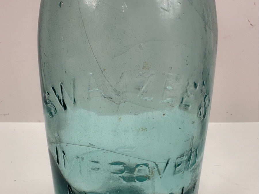 Antique Swayzee's Improved Blue Mason Jar 9'H [Photo 3]