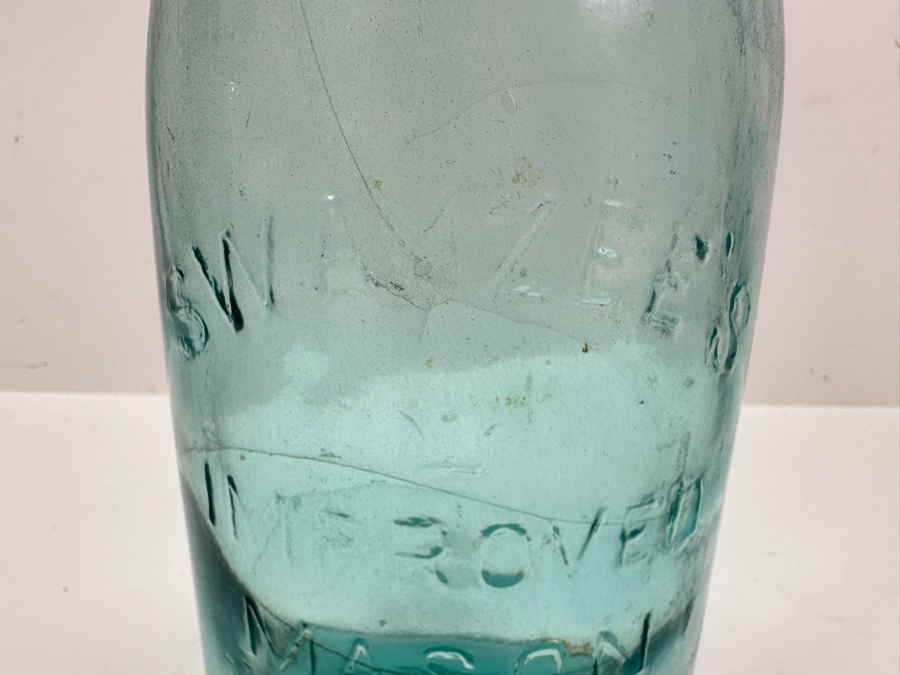 Antique Swayzee's Improved Blue Mason Jar 9'H [Photo 4]