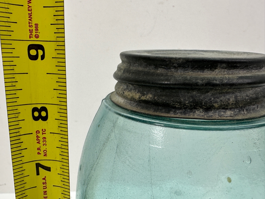 Antique Swayzee's Improved Blue Mason Jar 9'H [Photo 6]