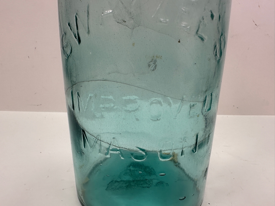 Antique Swayzee's Improved Blue Mason Jar 9'H [Photo 2]