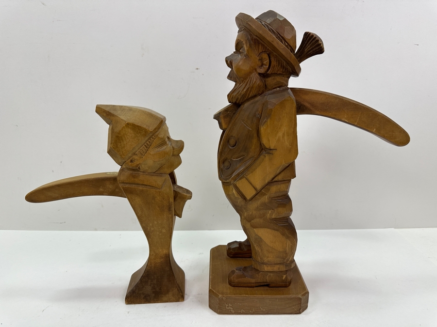 Pair Of German Hand Carved Wooden Nutcrackers Die Drechselstube 10'H & 13'H [Photo 4]