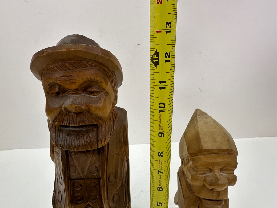 Pair Of German Hand Carved Wooden Nutcrackers Die Drechselstube 10'H & 13'H [Photo 12]