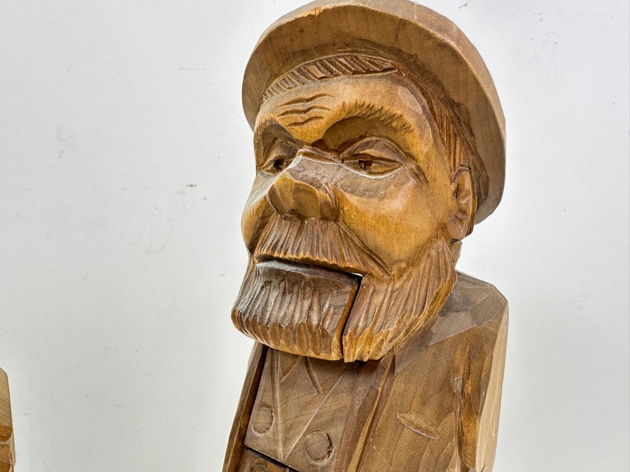 Pair Of German Hand Carved Wooden Nutcrackers Die Drechselstube 10'H & 13'H [Photo 7]