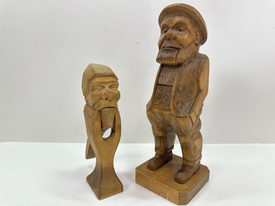 Pair Of German Hand Carved Wooden Nutcrackers Die Drechselstube 10'H & 13'H [Photo 5]