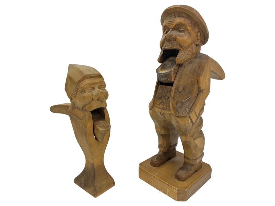 Pair Of German Hand Carved Wooden Nutcrackers Die Drechselstube 10'H & 13'H [Photo 1]