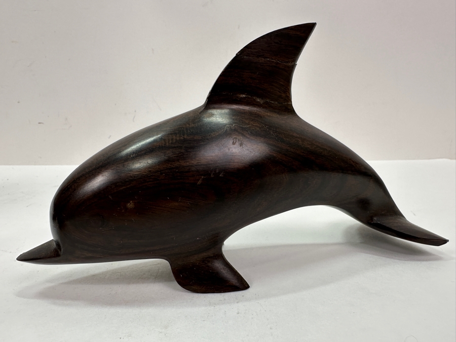 Vintage Carved Ironwood Figurines: (1) Dolphin & (2) Birds 4'H To 10.5'H [Photo 3]
