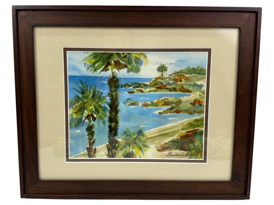 Linda Swanson Watercolor Giclee On Canvas Print Titled 'Heisler Park' 10 X 8 Framed 16.5 X 13.5 [Photo 2]