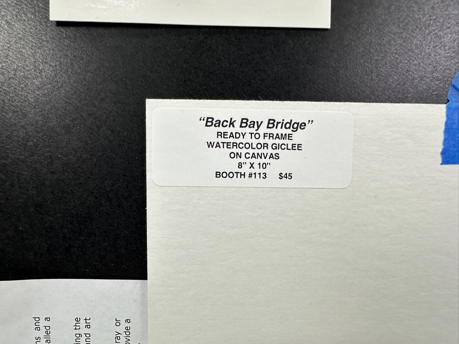 Linda Swanson Watercolor Giclee On Canvas Print Titled 'Back Bay Bridge' 10 X 8 Framed 16.5 X 13.5 [Photo 4]
