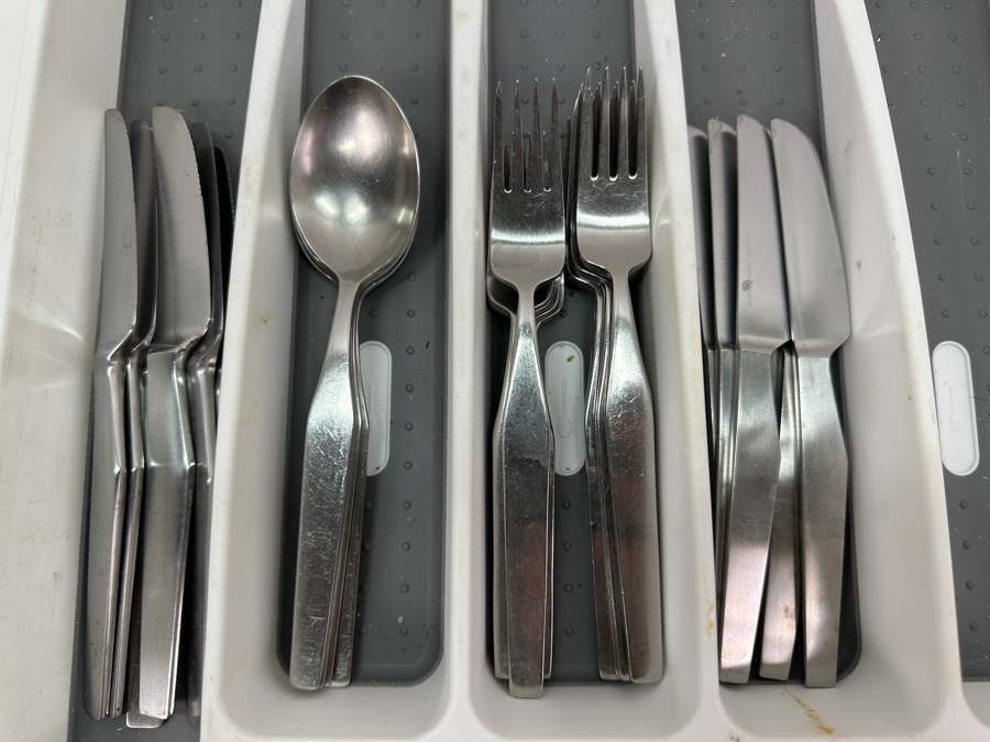 Modernist Stainless Steel Flatware Set By Hackman Finland 36 Pieces [Photo 2]