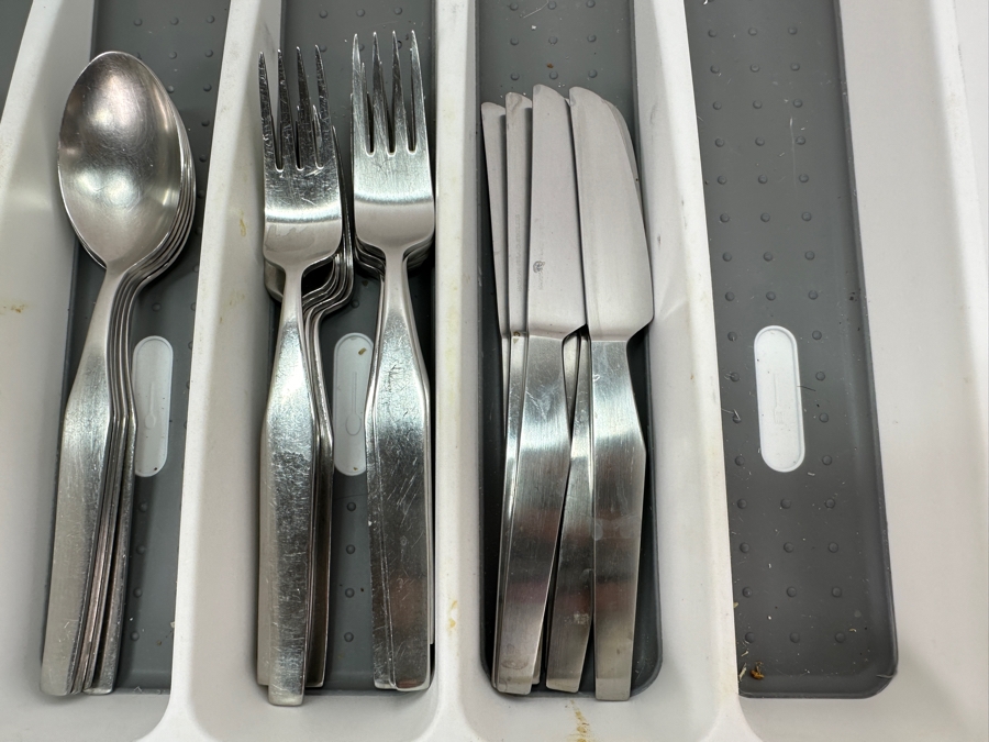 Modernist Stainless Steel Flatware Set By Hackman Finland 36 Pieces [Photo 3]