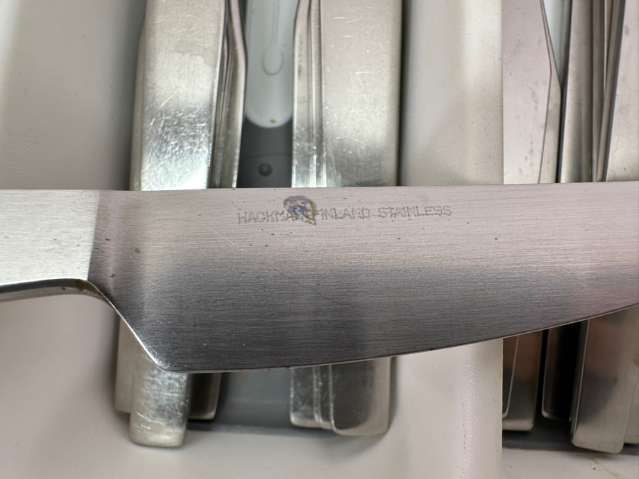 Modernist Stainless Steel Flatware Set By Hackman Finland 36 Pieces [Photo 4]