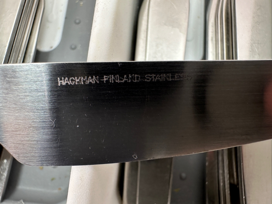 Modernist Stainless Steel Flatware Set By Hackman Finland 36 Pieces [Photo 5]