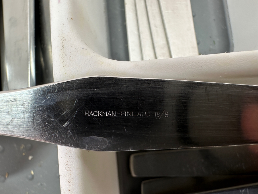 Modernist Stainless Steel Flatware Set By Hackman Finland 36 Pieces [Photo 6]