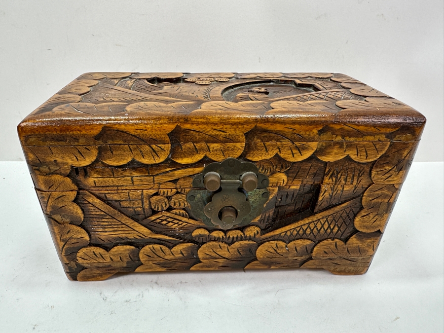 Vintage Hand Carved Chinese Box 8'W X 4'D X 4.25'H [Photo 2]