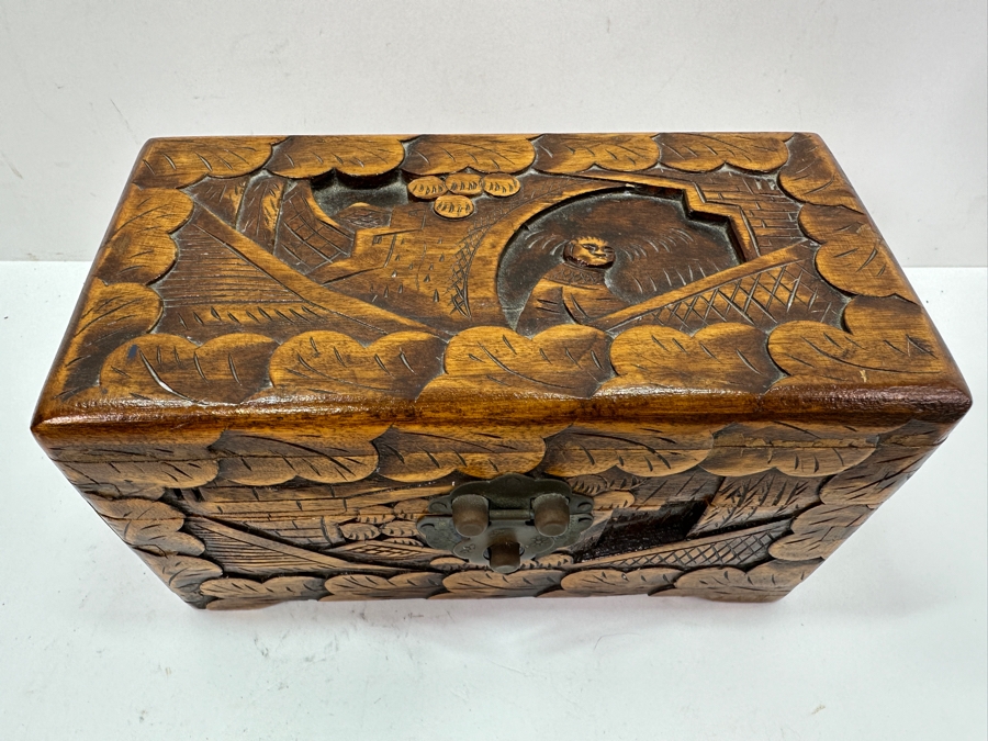 Vintage Hand Carved Chinese Box 8'W X 4'D X 4.25'H [Photo 4]