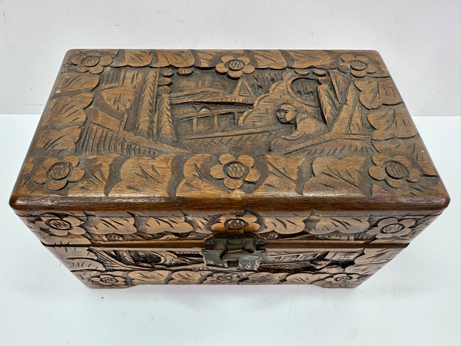 Vintage Hand Carved Chinese Box 10'W X 6'D X 5.5'H [Photo 5]
