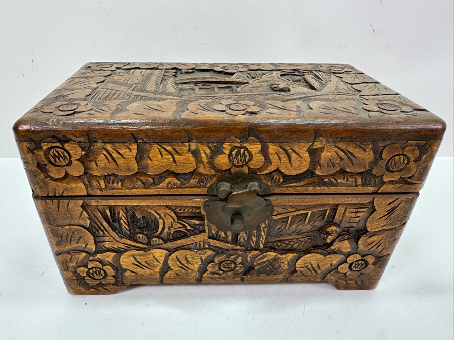 Vintage Hand Carved Chinese Box 10'W X 6'D X 5.5'H [Photo 3]