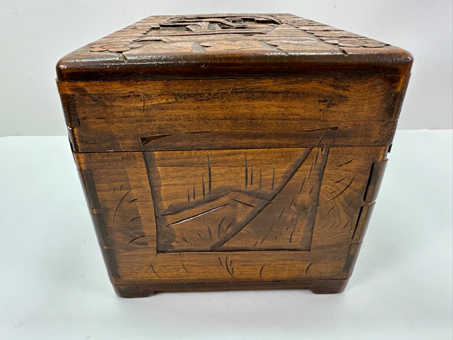 Vintage Hand Carved Chinese Box 12'W X 7.5'D X 7.25'H [Photo 5]