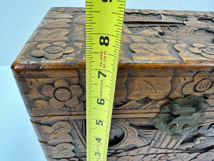 Vintage Hand Carved Chinese Box 12'W X 7.5'D X 7.25'H [Photo 10]