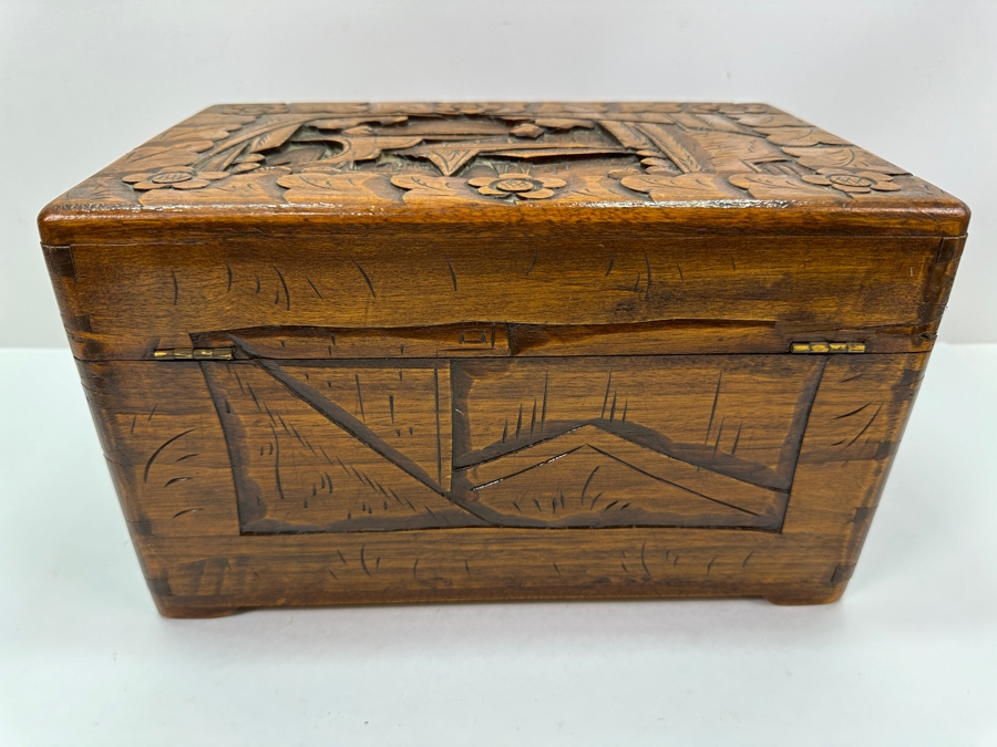 Vintage Hand Carved Chinese Box 12'W X 7.5'D X 7.25'H [Photo 6]
