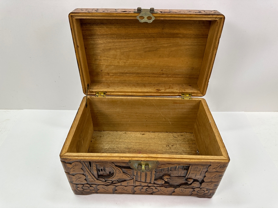 Vintage Hand Carved Chinese Box 12'W X 7.5'D X 7.25'H [Photo 7]