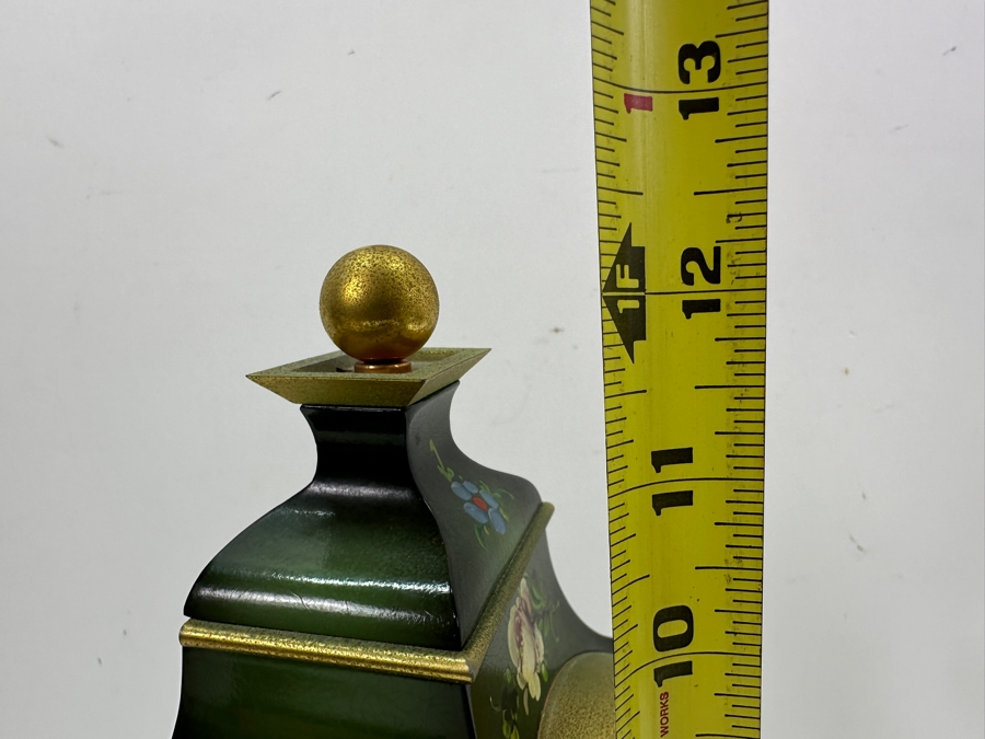 Vintage Hand Painted Du Chateau SSS Fabrik Marke Mantle Clock With Key Working 6.5'W x 3.25'D X 12'H [Photo 18]