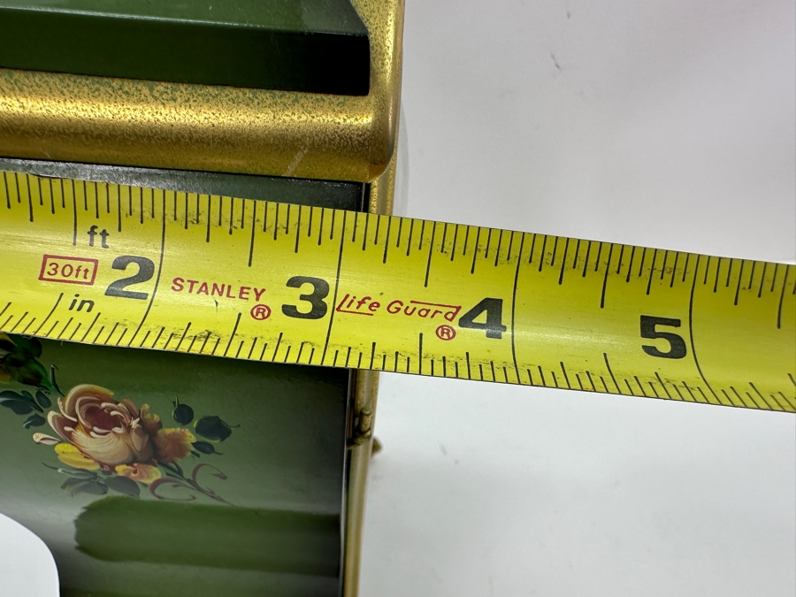 Vintage Hand Painted Du Chateau SSS Fabrik Marke Mantle Clock With Key Working 6.5'W x 3.25'D X 12'H [Photo 17]