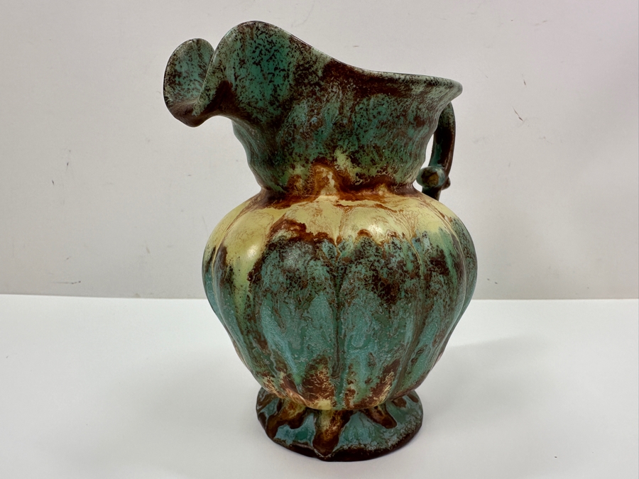 Vintage Belgium Hand Painted Glazed Pitcher 7.5'H [Photo 3]