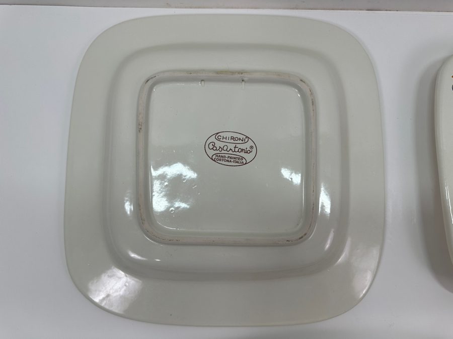Set of (4) Chironi Casartonio Hand Painted Italian Plates & Oval Platter 16.5' W [Photo 4]