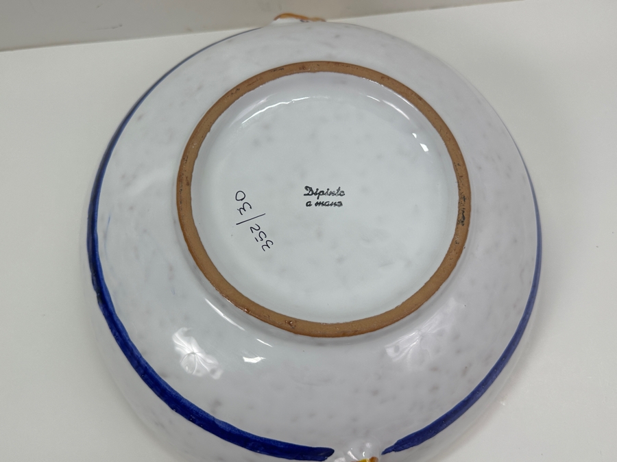 Pair Of Hand Painted Italian Bowls With Handles  13' W & 8.5' W [Photo 6]